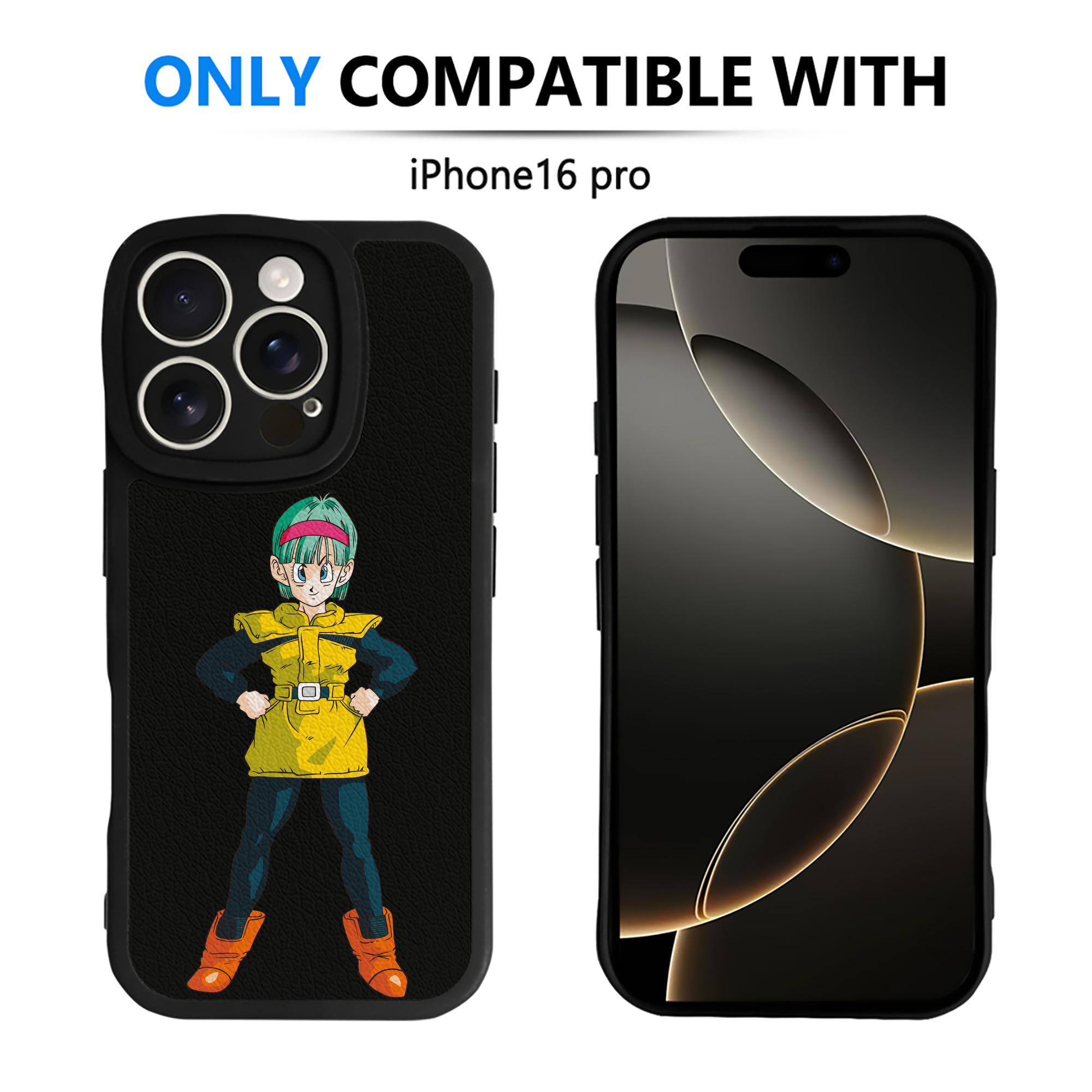 （画像用） ドラゴンボール ブルマ DRAGON BALL Bulma 【iPhone 16シリーズ対応】シリコンスマホケース（レザー調） 材質：シリコン